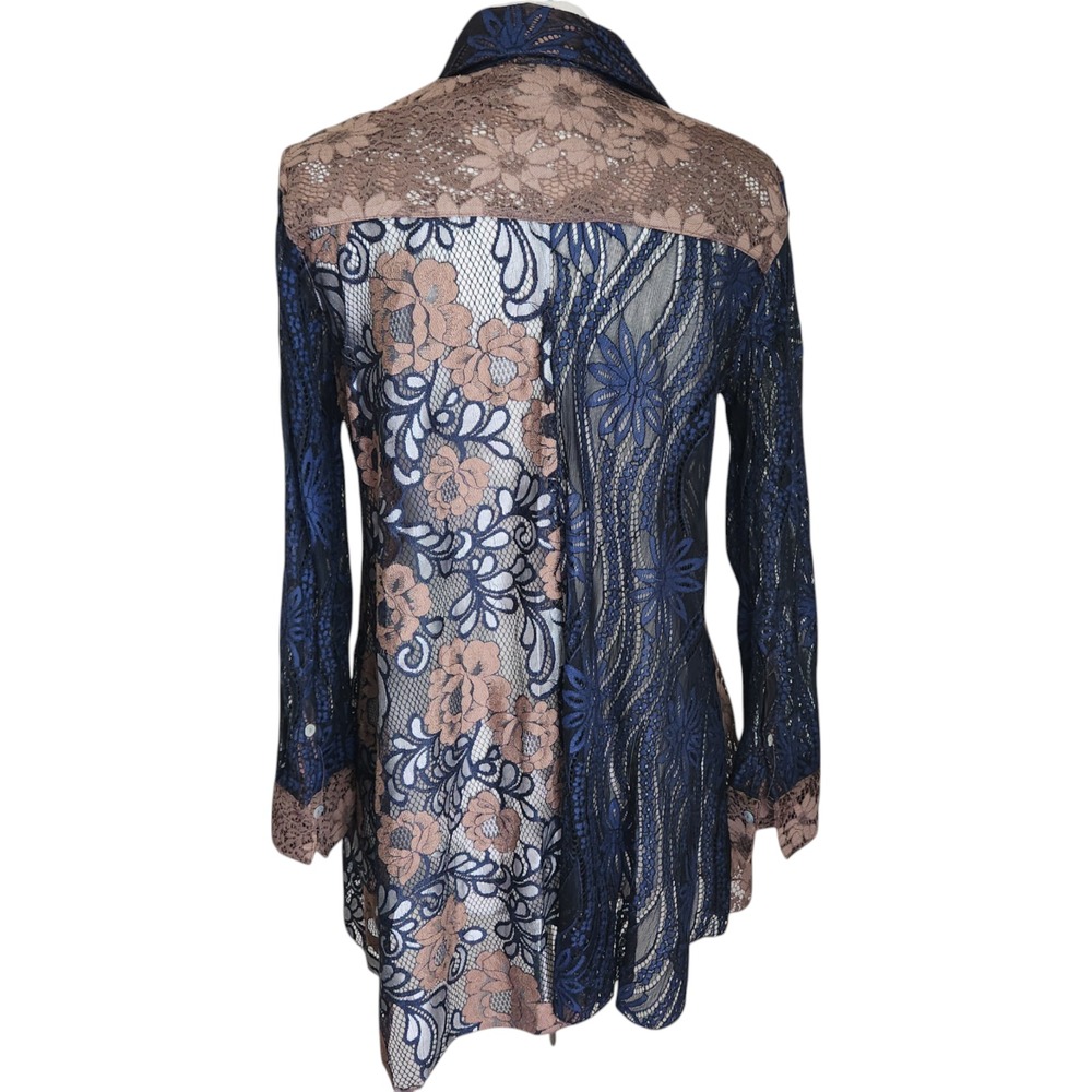 John Mark Womens Patchwork Button‎ Up Tunic Top S… - image 6